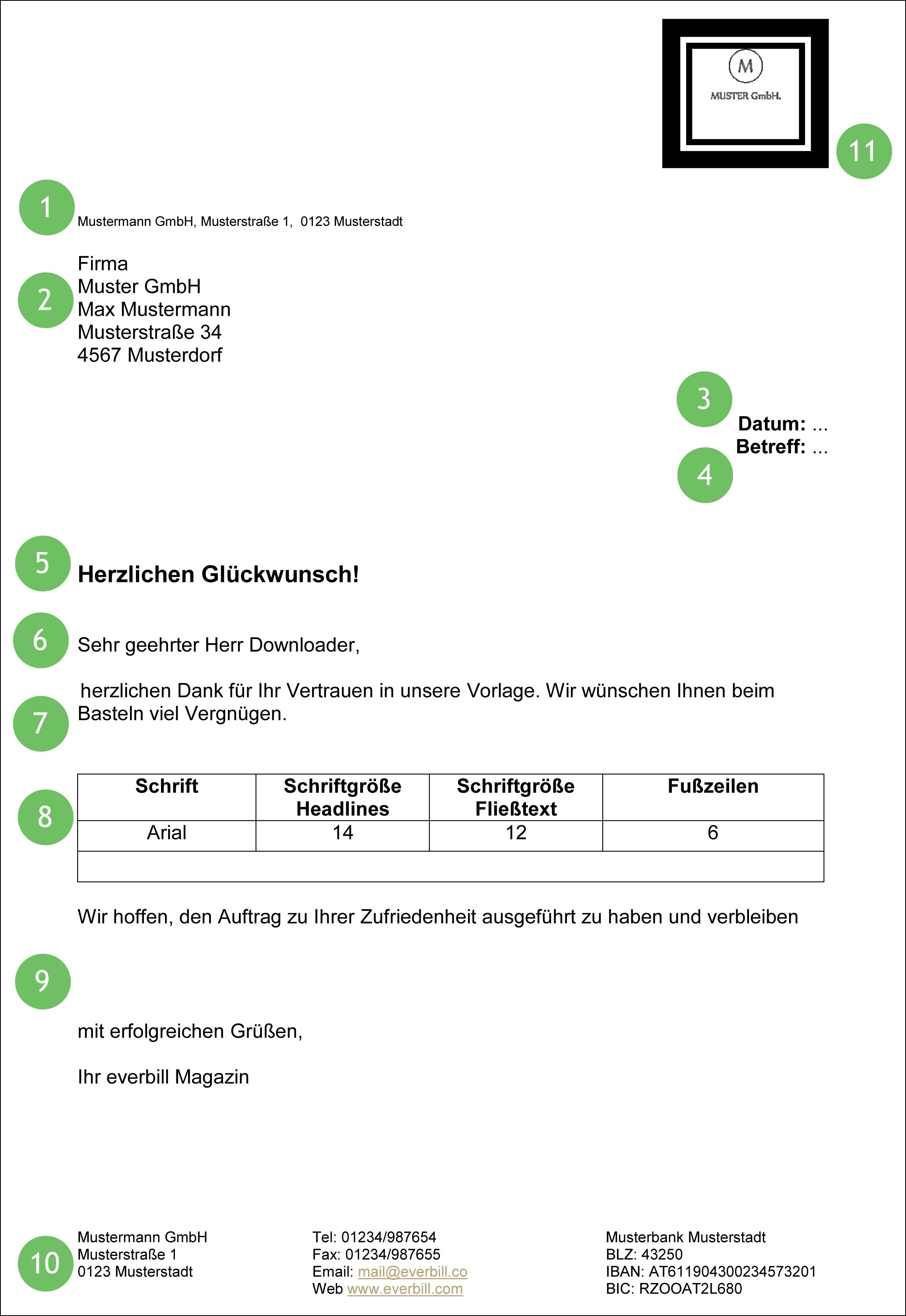 Geschaeftsbrief Vorlage Kostenlos