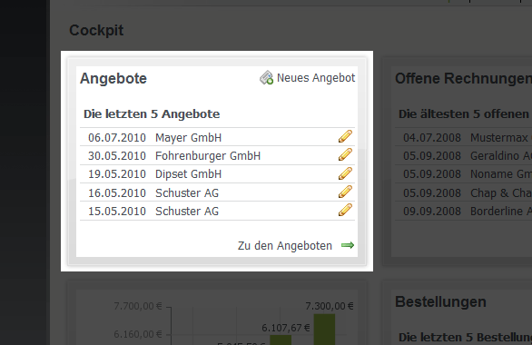 Angebote online erstellen