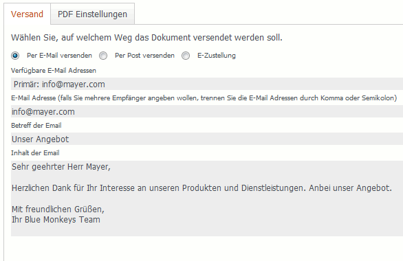 Angebote schreiben