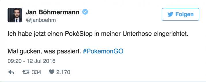 Jan Böhmermann Pokemon go