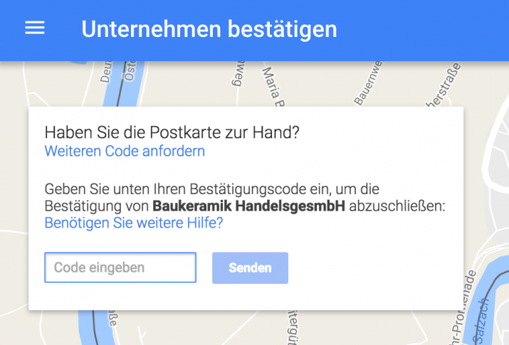 standort bestätigen google maps