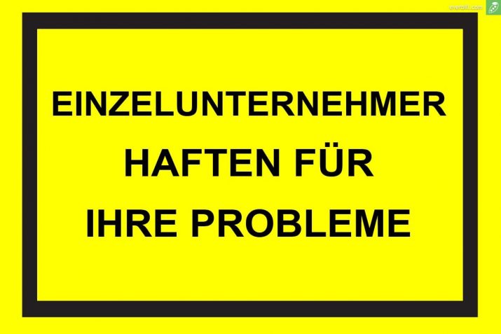 Einzelunternehmen Haftung schild