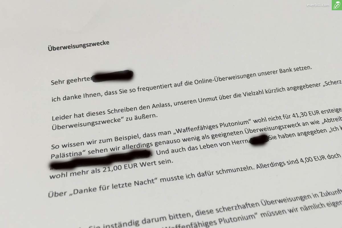 Top 10 Lustige Verwendungszwecke Bei Uberweisungen Everbill Magazin