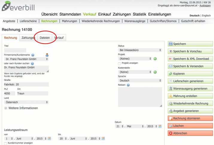 Rechnungen Dateien