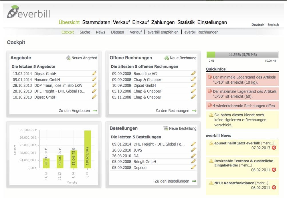cockpit everbill rechnungen