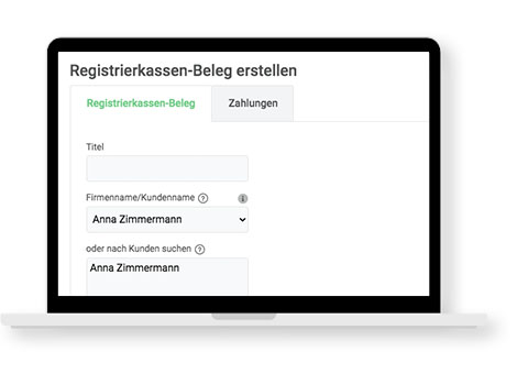 Belege erstellen mit der Registrierkasse von everbill