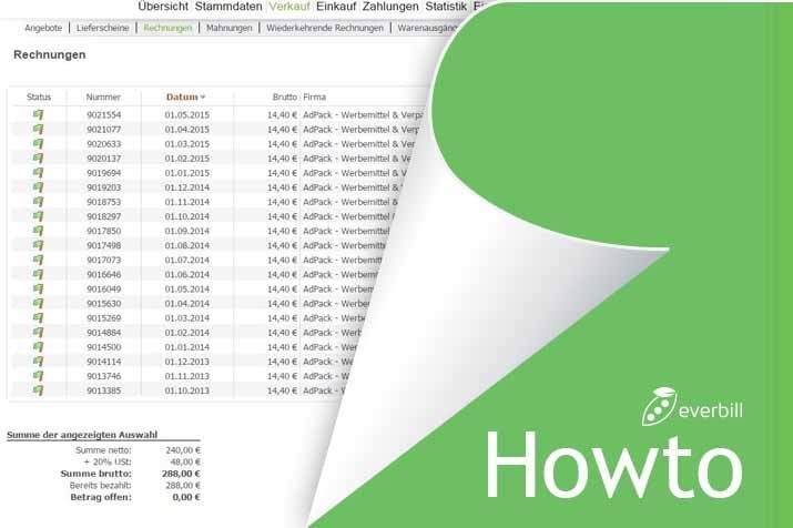 howto everbill rechnung downloaden titelbild