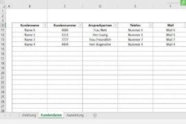 Excel Vorlage für deine Kundenverwaltung