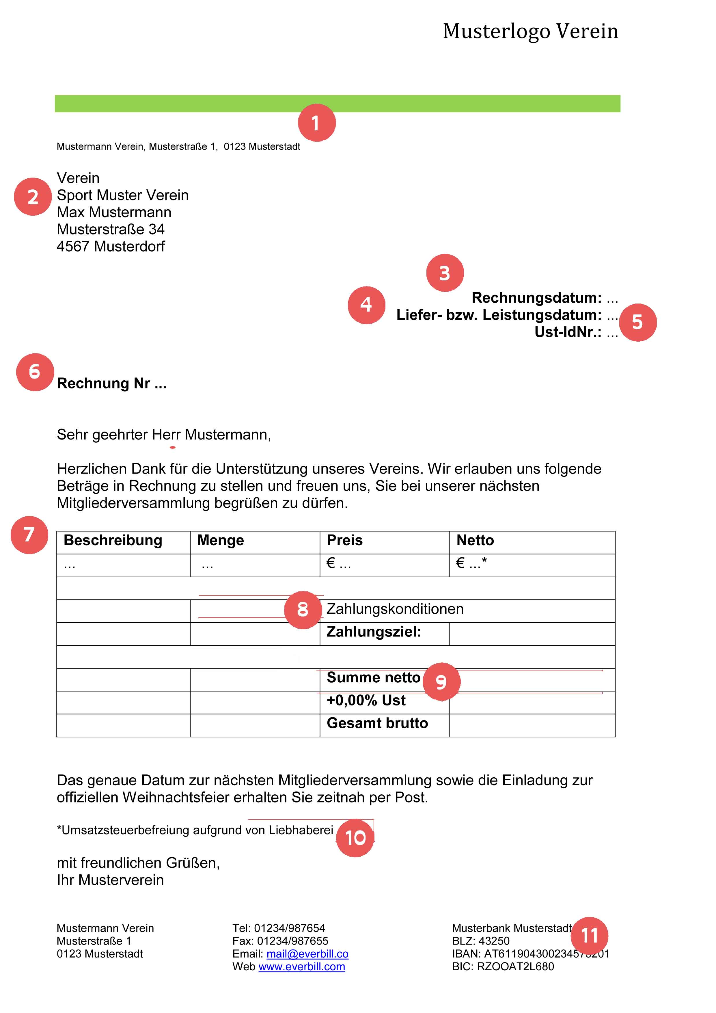 rechung verein bild in content angaben