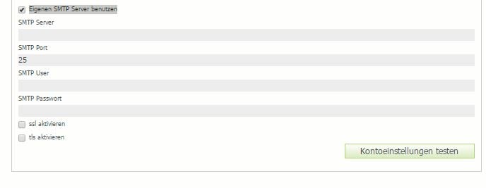 eigenen smtp server benutzen 